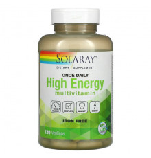 Витаминно-минеральные комплексы Solaray, Once Daily High Energy, Multi-Vita-Min, без железа, 120 капсул