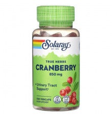 Фрукты и ягоды Solaray, True Herbs, клюква, 425 мг, 100 растительных капсул