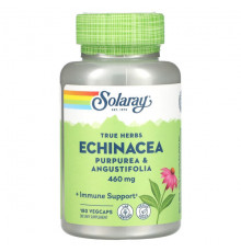 Эхинацея Solaray, True Herbs, эхинацея, 460 мг, 180 капсул на растительной основе