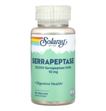 Пищеварительные ферменты Solaray, Serrapeptase, 10 мг, 90 капсул