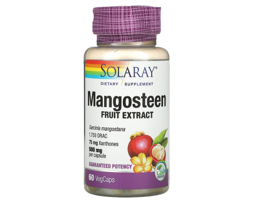 Solaray, Mangosteen Extract, 500 mg, 60 Vegetarian Capsules