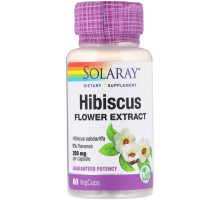 Solaray, Hibiscus Flower Extract, 250 mg, 60 Vegcaps
