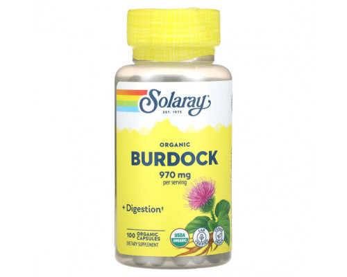 Растительные экстракты и настойки Organic Burdock, 970 mg, 100 Organic Capsules (485 mg per Capsule) Растительные экстракты и настойки Organic Burdock, 970 mg, 100 Organic Capsules (485 mg per Capsule)