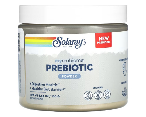 Solaray, Mycrobiome Prebiotic Powder, Unflavored, 5.64 oz (160 g) Solaray, Mycrobiome Prebiotic Powder, Unflavored, 5.64 oz (160 g)
