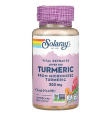 Имбирь и куркума Solaray, Vital Extracts Super Bio Turmeric, 300 мг, 30 растительных капсул