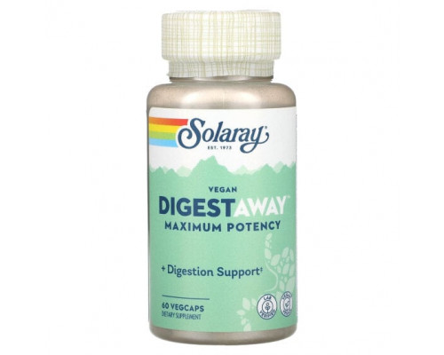 Пищеварительные ферменты Vegan Digestaway, Maximum Potency, 60 VegCaps Пищеварительные ферменты Vegan Digestaway, Maximum Potency, 60 VegCaps