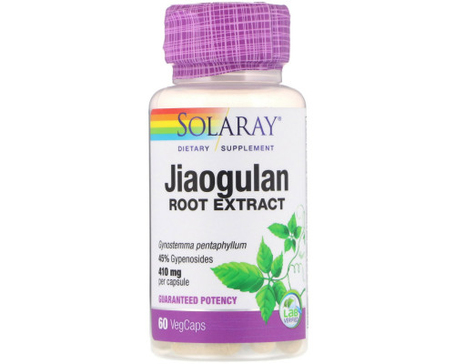 Solaray, Jiaogulan Root Extract, 410 mg, 60 VegCaps Solaray, Jiaogulan Root Extract, 410 mg, 60 VegCaps