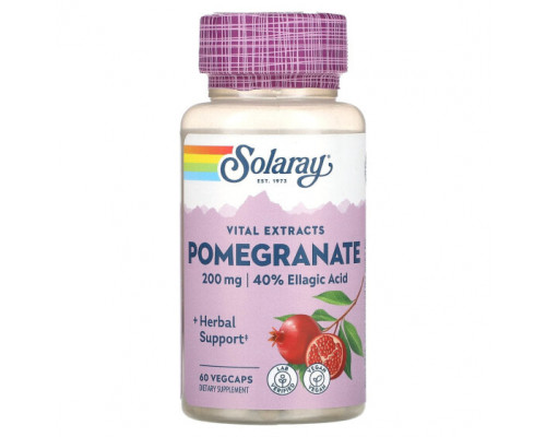 Растительные экстракты и настойки Vital Extracts, Pomegranate, 200 mg, 60 VegCaps Растительные экстракты и настойки Vital Extracts, Pomegranate, 200 mg, 60 VegCaps