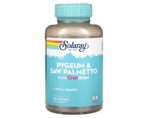Мужское здоровье Solaray, Pygeum & Saw Palmetto с CranActin, 180 вегетарианских капсул Мужское здоровье Solaray, Pygeum & Saw Palmetto с CranActin, 180 вегетарианских капсул