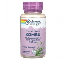 Водоросли Solaray, Vital Extracts, комбу, 200 мг, 30 растительных капсул