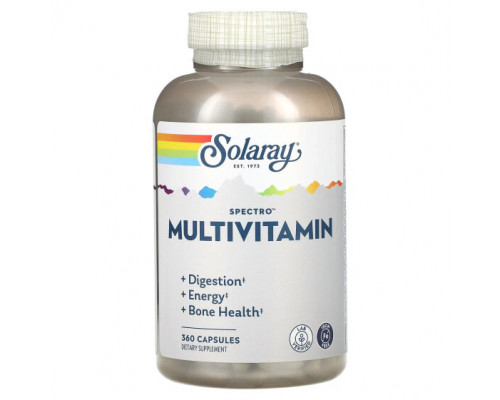 Витаминно-минеральные комплексы Solaray, Spectro Multivitamin, без железа, 360 капсул Витаминно-минеральные комплексы Solaray, Spectro Multivitamin, без железа, 360 капсул