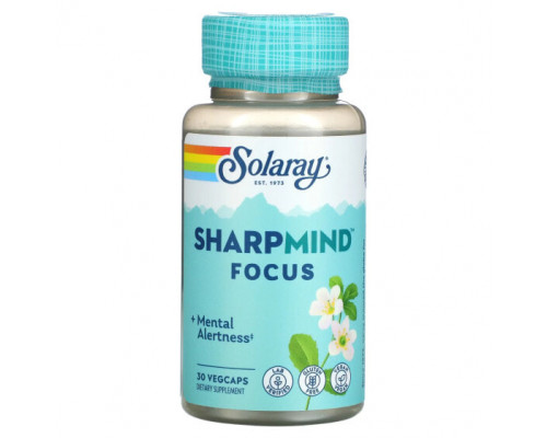 Растительные экстракты и настойки Solaray, SharpMind Focus, средство для улучшения концентрации внимания, 30 растительных капсул Растительные экстракты и настойки Solaray, SharpMind Focus, средство для улучшения концентрации внимания, 30 растительных капсул