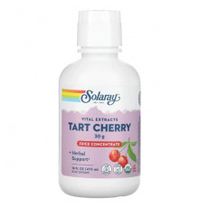 Фрукты и ягоды Solaray, Vital Extracts, Juice Concentrate, Tart Cherry, 30 g, 16 fl oz (473 ml)