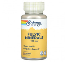 Витаминно-минеральные комплексы Solaray, Fulvic Minerals, 100 мг, 30 растительных капсул