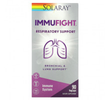 БАДы для укрепления иммунитета Solaray, ImmuFight, поддержка дыхательной системы, 90 VegCaps