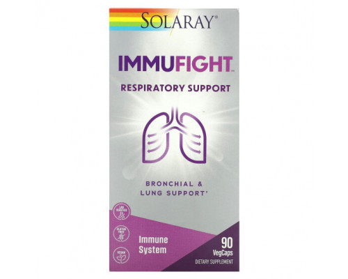 БАДы для укрепления иммунитета Solaray, ImmuFight, поддержка дыхательной системы, 90 VegCaps БАДы для укрепления иммунитета Solaray, ImmuFight, поддержка дыхательной системы, 90 VegCaps