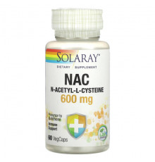 Антиоксиданты Solaray, NAC, 600 мг, 60 вегетарианских капсул