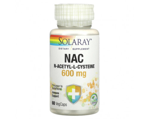 Антиоксиданты Solaray, NAC, 600 мг, 60 вегетарианских капсул Антиоксиданты Solaray, NAC, 600 мг, 60 вегетарианских капсул