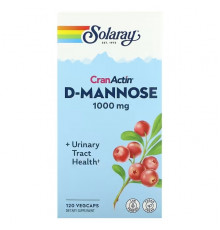 Solaray, D-манноза, с CranActin, 120 вегетарианских капсул
