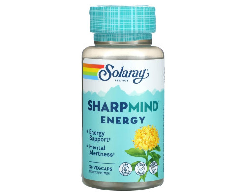 Solaray, SharpMind, Energy, 30 растительных капсул Solaray, SharpMind, Energy, 30 растительных капсул