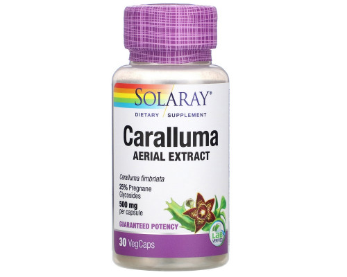 Solaray, Caralluma, 500 mg, 30 Vegetarian Capsules Solaray, Caralluma, 500 mg, 30 Vegetarian Capsules
