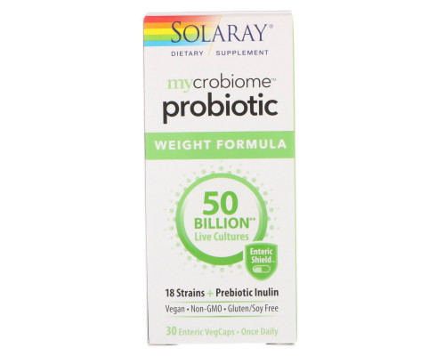 Solaray, Mycrobiome Probiotic Weight Formula, 50 Billion, 30 VegCaps Solaray, Mycrobiome Probiotic Weight Formula, 50 Billion, 30 VegCaps