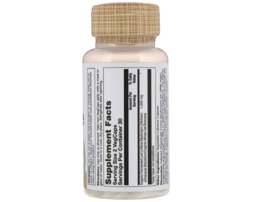 Solaray, Organically Grown Fermented Lion's Mane Mushroom, 500 mg , 60 VegCaps Solaray, Organically Grown Fermented Lion's Mane Mushroom, 500 mg , 60 VegCaps