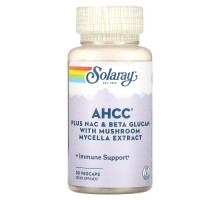 Solaray, AHCC Plus NAC & Beta Glucan With Mushroom Mycelia Extract, 30 Vegecaps