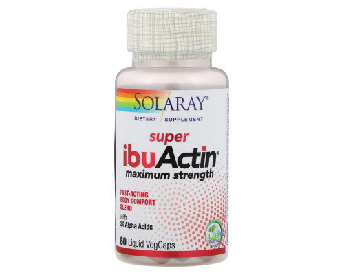 Solaray, Super IbuActin, Maximum Strength, 60 Liquid VegCaps Solaray, Super IbuActin, Maximum Strength, 60 Liquid VegCaps
