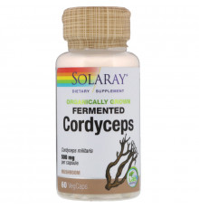 Solaray, Organic Grown Fermented Cordyceps, 500 mg, 60 VegCaps