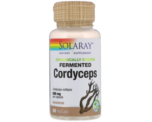 Solaray, Organic Grown Fermented Cordyceps, 500 mg, 60 VegCaps Solaray, Organic Grown Fermented Cordyceps, 500 mg, 60 VegCaps