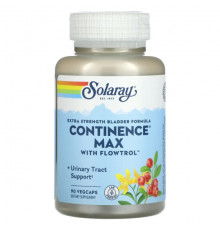 Растительные экстракты и настойки Solaray, Формула для мочевого пузыря Extra Strength, Continence Max с Flowtrol, 90 растительных капсул