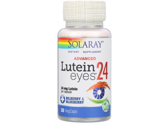 Solaray, Lutein Eyes 24 Advanced, 24 mg, 30 VegCaps Solaray, Lutein Eyes 24 Advanced, 24 mg, 30 VegCaps