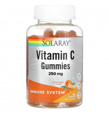 Solaray, Vitamin C Gummies, Natural Orange, 125 mg, 60 Gummies