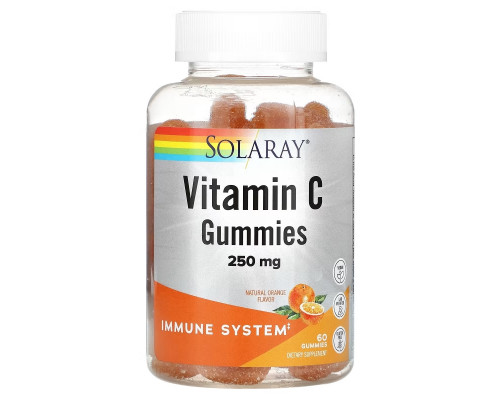 Solaray, Vitamin C Gummies, Natural Orange, 125 mg, 60 Gummies Solaray, Vitamin C Gummies, Natural Orange, 125 mg, 60 Gummies