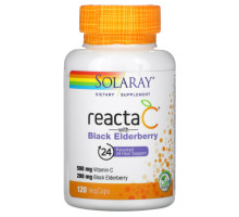 Solaray, Reacta-C + бузина, 120 вегетарианских капсул