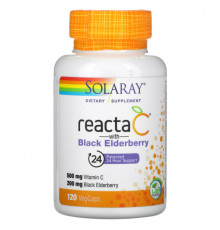 Solaray, Reacta-C + бузина, 120 вегетарианских капсул