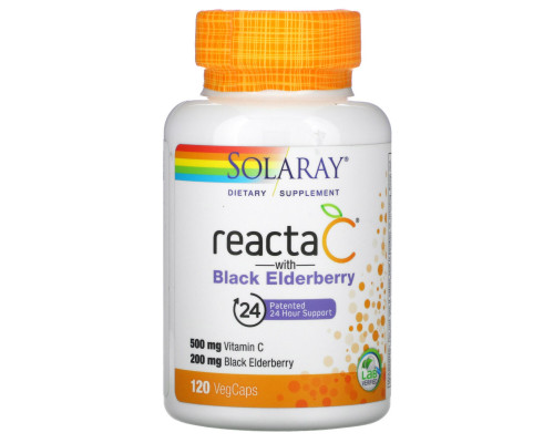 Solaray, Reacta-C + бузина, 120 вегетарианских капсул Solaray, Reacta-C + бузина, 120 вегетарианских капсул