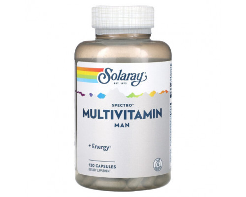 Мужское здоровье Solaray, Spectro Multivitamin, для мужчин, 120 капсул Мужское здоровье Solaray, Spectro Multivitamin, для мужчин, 120 капсул