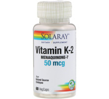 Solaray, Vitamin K-2 Menaquinone-7, 50 mcg, 60 VegCaps