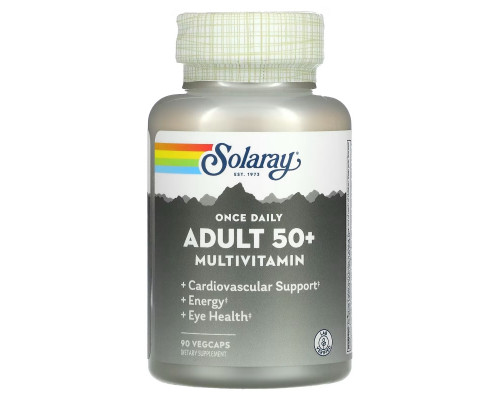 Solaray, Once Daily, Adult 50+ Multivitamin, 90 VegCaps Solaray, Once Daily, Adult 50+ Multivitamin, 90 VegCaps