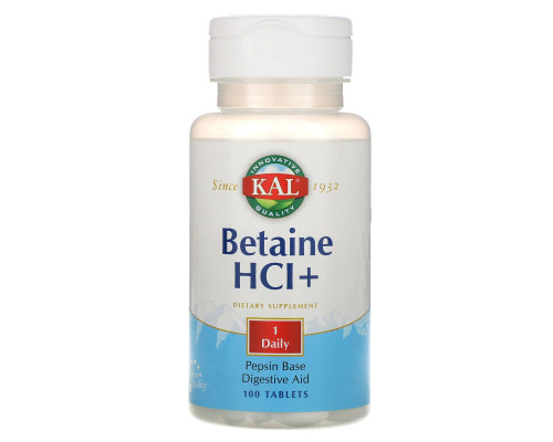 KAL, Betaine HCl+, 100 Tablets KAL, Betaine HCl+, 100 Tablets
