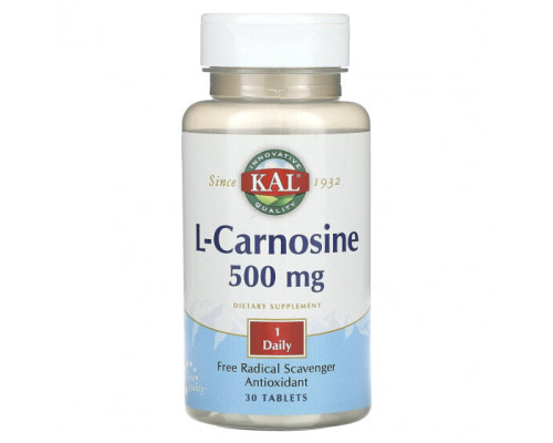 Аминокислоты L-Carnosine, 500 mg, 30 Tablets Аминокислоты L-Carnosine, 500 mg, 30 Tablets