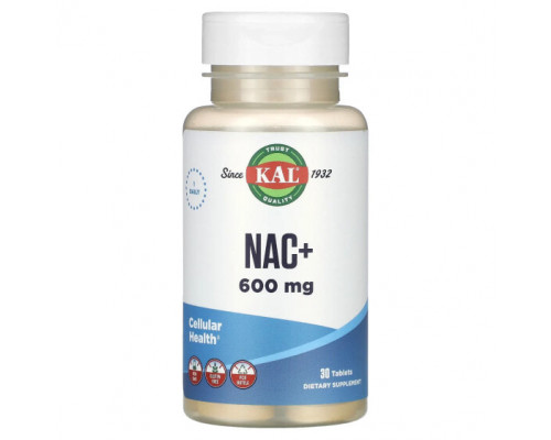 Антиоксиданты KAL, NAC +, 600 мг, 30 таблеток Антиоксиданты KAL, NAC +, 600 мг, 30 таблеток