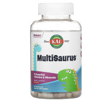 KAL, Dinosaurs, MultiSaurus Vitamins & Minerals, Berry, Grape & Orange, 90 Chewables