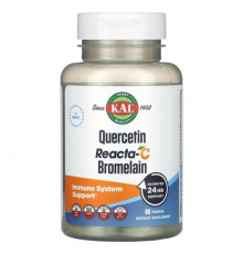 Биофлавоноиды KAL, Quercetin Reacta-C Bromelain, 60 таблеток
