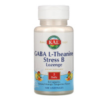 KAL, ГАМК, L-теанин, таблетки Stress B, натуральный аромат манго и танжерина, 100 таблеток