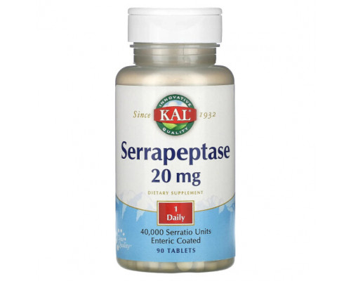 Пищеварительные ферменты Serrapeptase, 20 mg, 90 Tablets Пищеварительные ферменты Serrapeptase, 20 mg, 90 Tablets