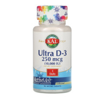 KAL, Ultra D-3, Unflavored, 10,000 IU, 90 Micro Tablets