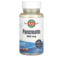 Пищеварительные ферменты KAL, Pancreatin, 350 mg, 100 Tablets